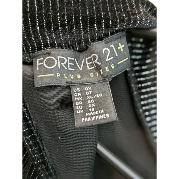 Forever 21 +, Size 0X, Black and Sparkly Keyhole Long Sleeve Knit Sweater - Picture 6 of 8